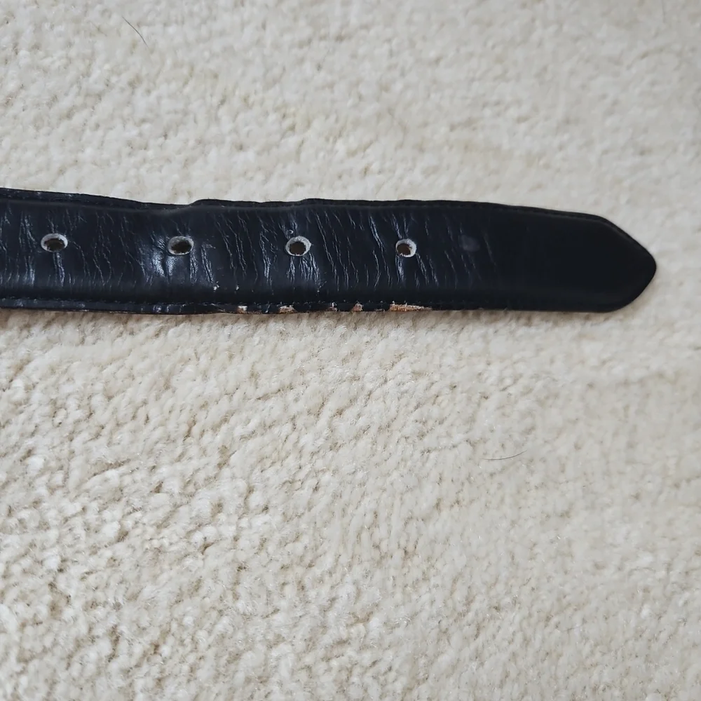 Vintage Coach Black Leather Belt 1